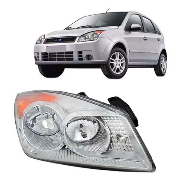 Farol Para Ford Fiesta 2008 2009 2010 Cromado