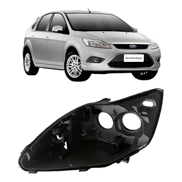 Carcaça Farol Dianteiro Para Ford Focus 2009 A 2013