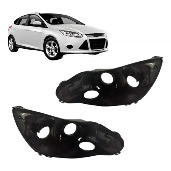 Par Carcaça Farol Dianteiro Para Ford Focus 2014 2015