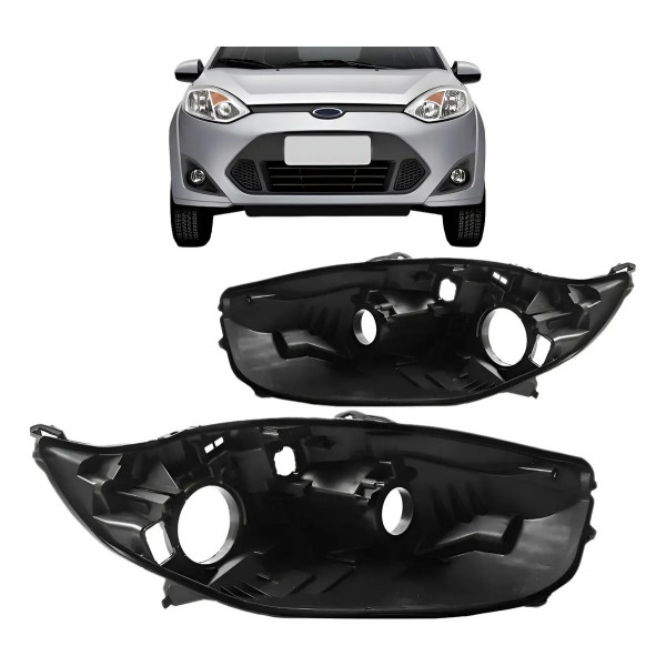 Par Carcaça Farol Dianteiro Ford Fiesta 2010 2011 2012 Direito E Esquerdo