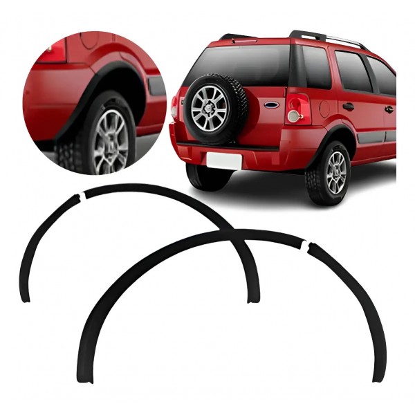 Par Alargador Vão Roda Traseiro Ecosport 2003 A 2012 Preto