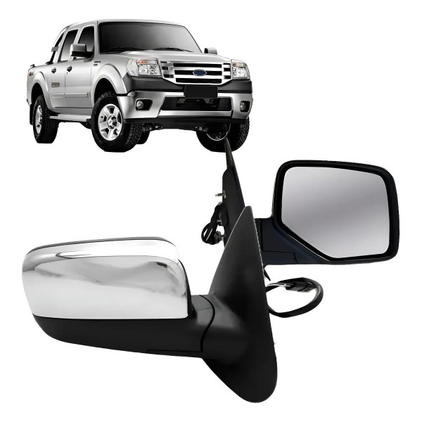 Retrovisor Pickup Ranger 2010 2011 2012 Elétrico Cromado