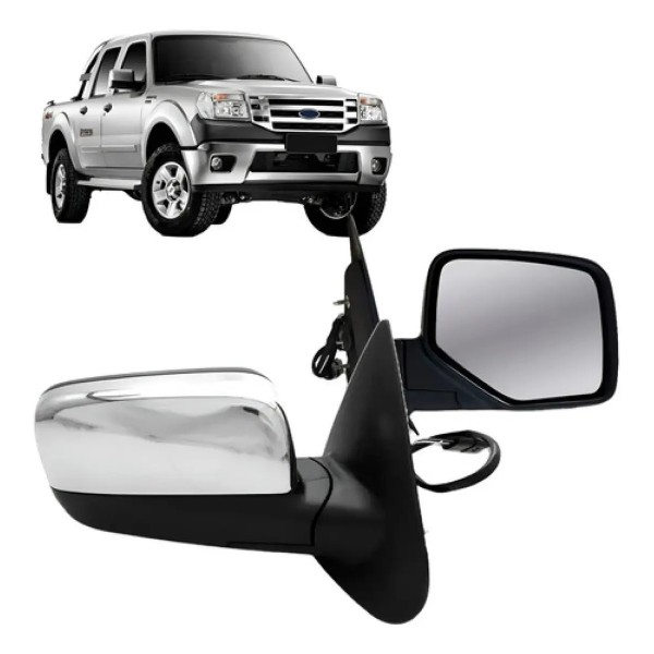 Retrovisor Pickup Ranger 2010 2011 2012 Elétrico Cromado