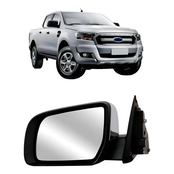 Retrovisor Para Ford Ranger 2013 2014 2015 Fixo Cromado