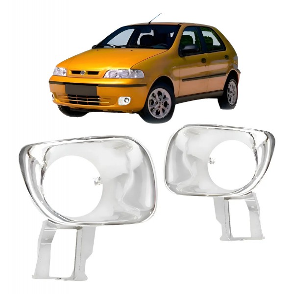 Par Suporte Farol Milha Palio 2001 2002 2003 Cromado Cromado