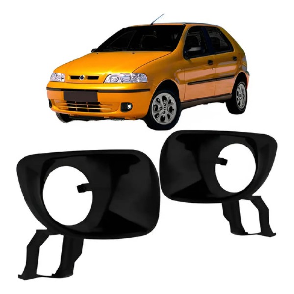 Par Suporte Farol Milha Palio 2001 2002 2003 Preto