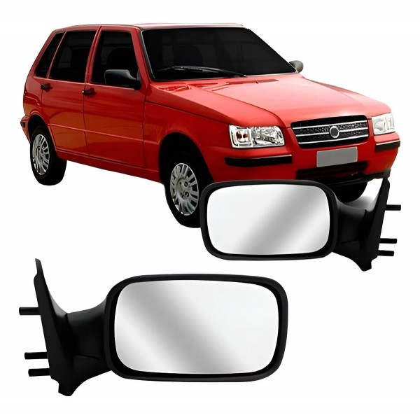 Par Retrovisor Uno Fire 4 Portas 2001 02 A 2004 Sem Controle