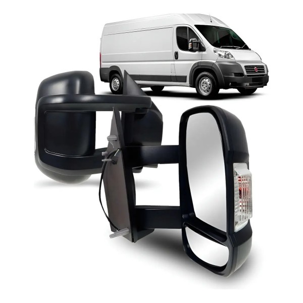 Retrovisor Fixo Longo Ducato Com Pisca 2018 A 2022