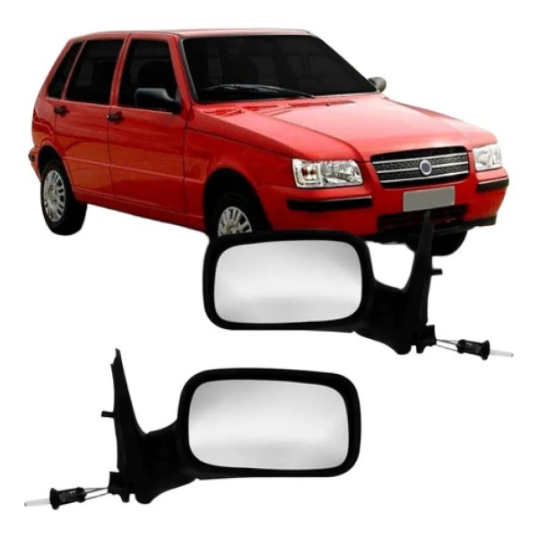 Par Retrovisor Uno 4 Portas Fire 2001 02 A 2005 Com Controle