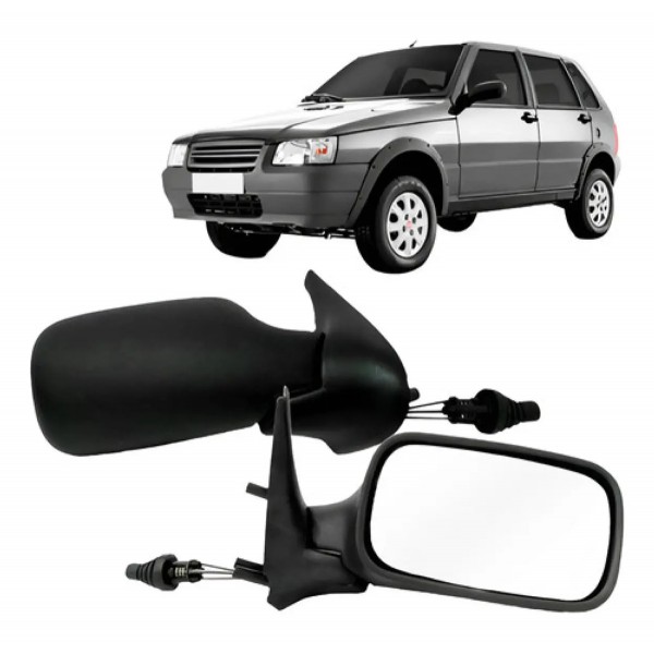 Par Retrovisor Uno Fire 2 Portas 2005 A 2010 Com Controle