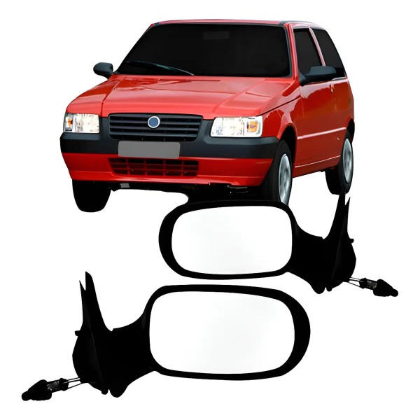 Jogo Retrovisor Uno Fire 2 Portas Flex 05/2010 Com Controle