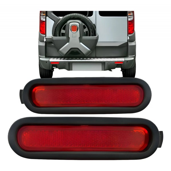 Par Refletor Parachoque Doblo Adventure Locker 2010 A 2021 Vermelho