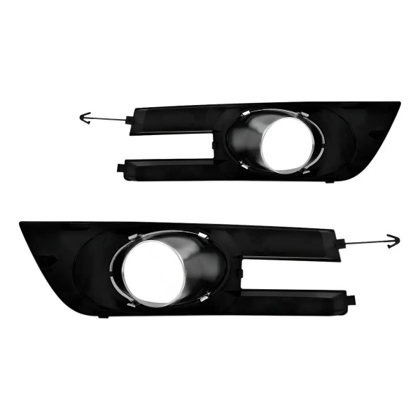 Par Moldura Milha Stilo 2008 09 10 11 2012 Com Furo Prata Preto