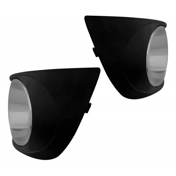 Par Moldura Milha Stilo 2008 09 10 11 2012 Com Furo Prata Preto