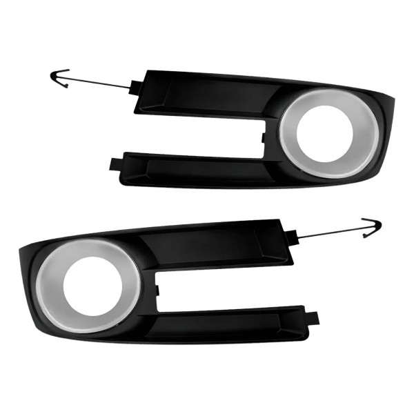 Par Moldura Milha Stilo 2008 09 10 11 2012 Com Furo Prata Preto