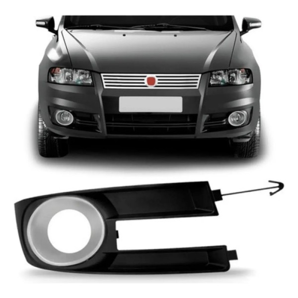 Moldura Milha Stilo 2008 2009 2010 2011 2012 Com Furo Prata
