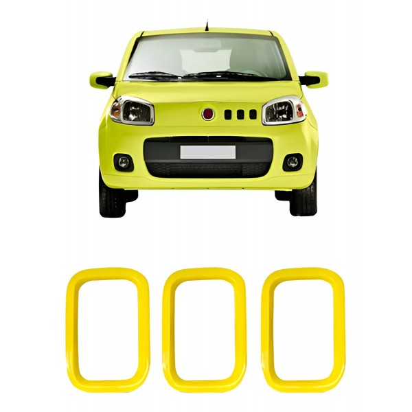 Moldura Grade Frontal Uno Interlagos 2011 A 2014 Amarelo Amarelo