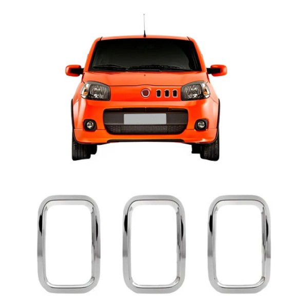 Moldura Grade Frontal Uno Way Xinghu 2011 A 2014 Cinza Cinza