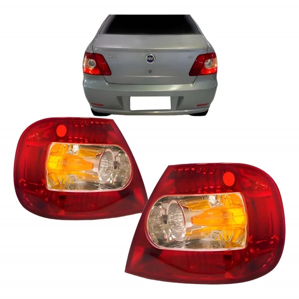 Par Lanterna Traseira Fiat Siena 2004 2005 2006 2007 2008 Ambos Lados Vermelho