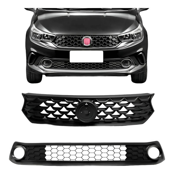 Grade Para Fiat Argo 2017 A 2020 Superior E Inferior Preto