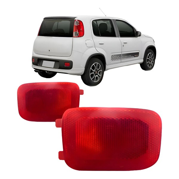 Par Lanterna Refletor Traseiro Uno 2011 12 13 2014 Vermelha Ambos Lados Vermelho