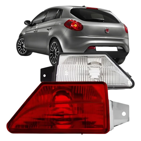 Par Lanterna Do Parachoque Fiat Bravo 2008 A 2016 Lanterna - Vermelho Le/ Cristal Ld