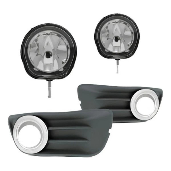 Kit Farol Milha Palio G3 2011 À 2015 Economy Aro Cromado.