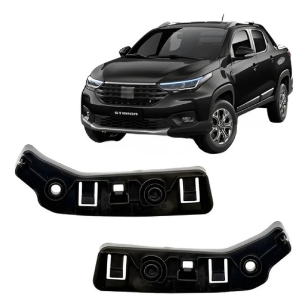 Par Guia Parachoque Dianteiro Para Fiat Strada 2020 A 2023