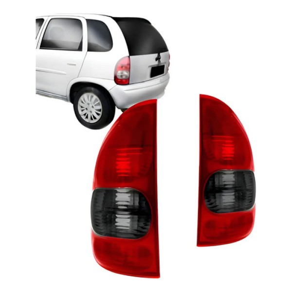 Par Lanterna Traseira Corsa 4 Portas 2000 A 2009 Hatch Fumê