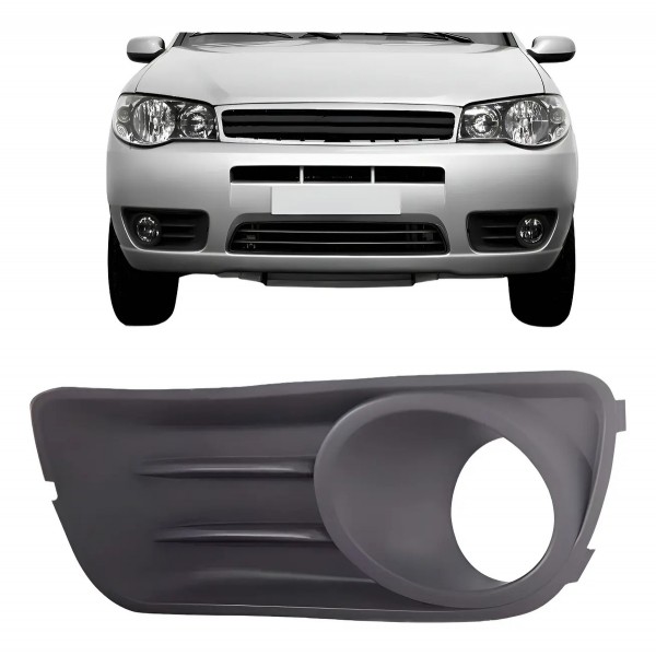 Moldura Milha Palio 2009 2010 2011 2012 Com Furo Cinza