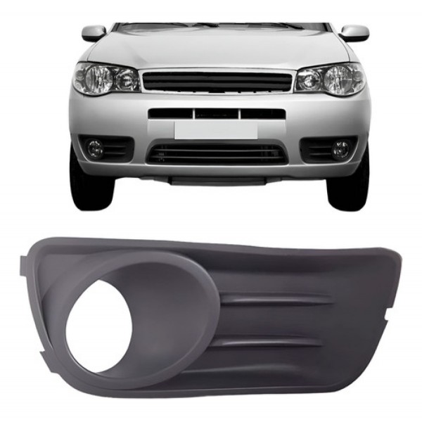 Moldura Milha Palio 2009 2010 2011 2012 Com Furo Cinza