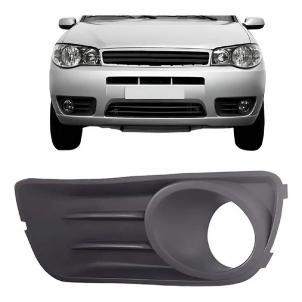 Moldura Milha Palio 2009 2010 2011 2012 Com Furo Cinza