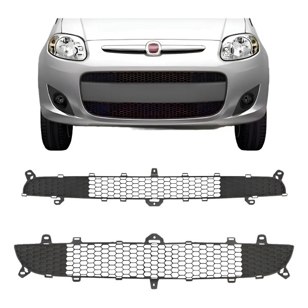 Kit Grade Superior E Inferior Palio 2012 A 2017 Cinza Cinza