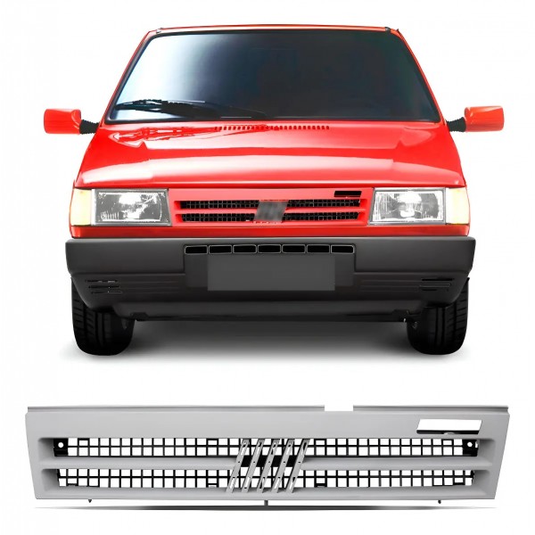 Grade Radiador Uno 1991 92 93 94 95 A 1999 Completa Primer Cinza Primer