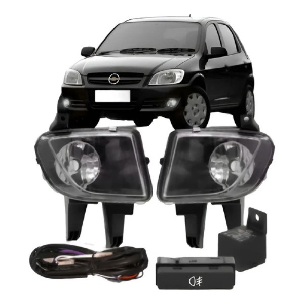 Kit Farol Milha Auxiliar Neblina Celta Prisma 2007 À 2010.