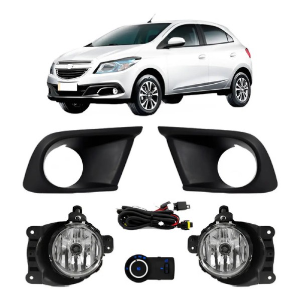Kit Farol Milha Auxiliar Onix Ls E Lt 2012 A 2015 C/moldura