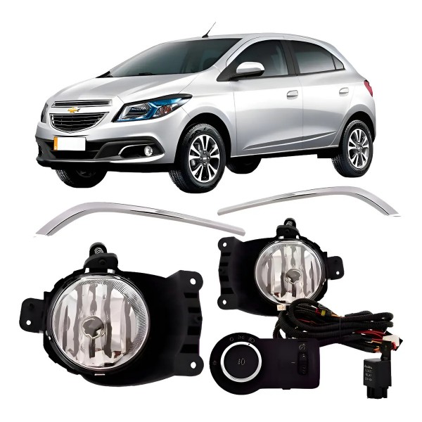 Kit Farol Neblina Milha Auxiliar Onix 2012 À 2015 Ltz Transparente