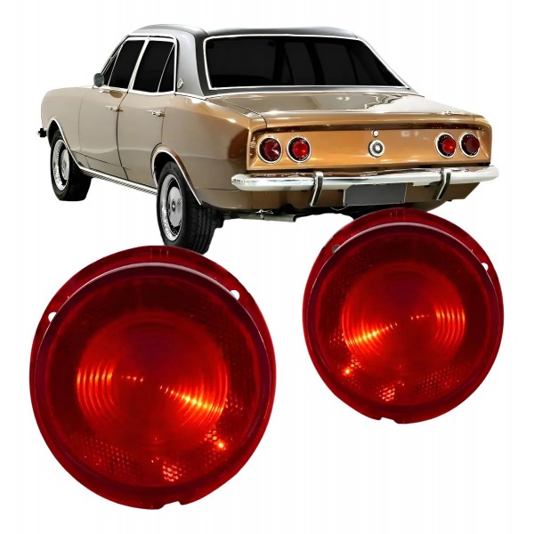 Jogo Lente Sinaleira Traseira Opala 1970/1979 S/ Ré Plásti Rubi