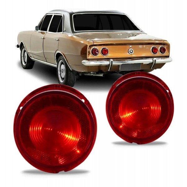 Jogo Lente Sinaleira Traseira Opala 1970/1979 S/ Ré Plásti Rubi