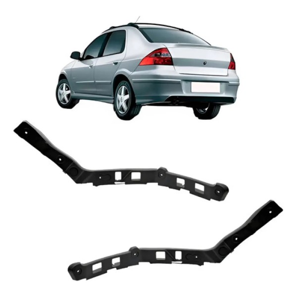 Par Guia Parachoque Traseiro Para Chevrolet Prisma 06 A 12