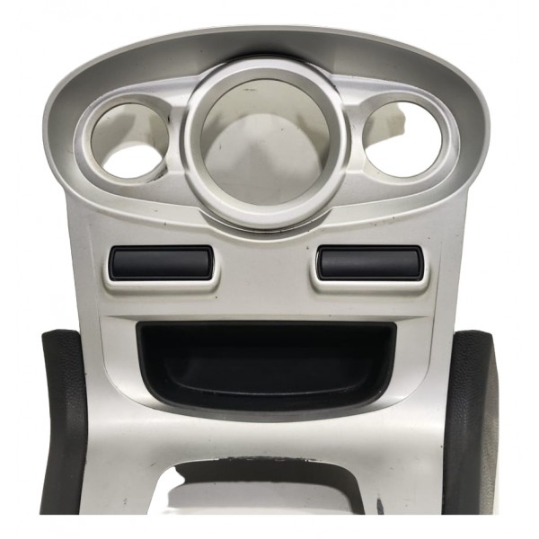 Moldura Comando Ar Console New Fiesta Mexicano 2014/2019 Prata / Preto