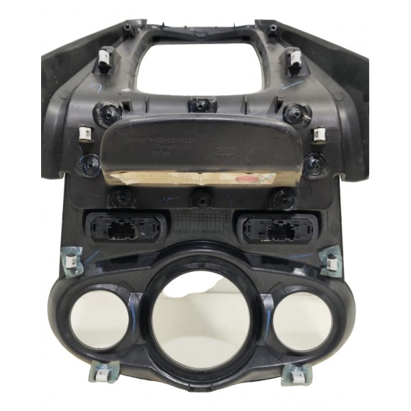 Moldura Comando Ar Console New Fiesta Mexicano 2014/2019 Prata / Preto