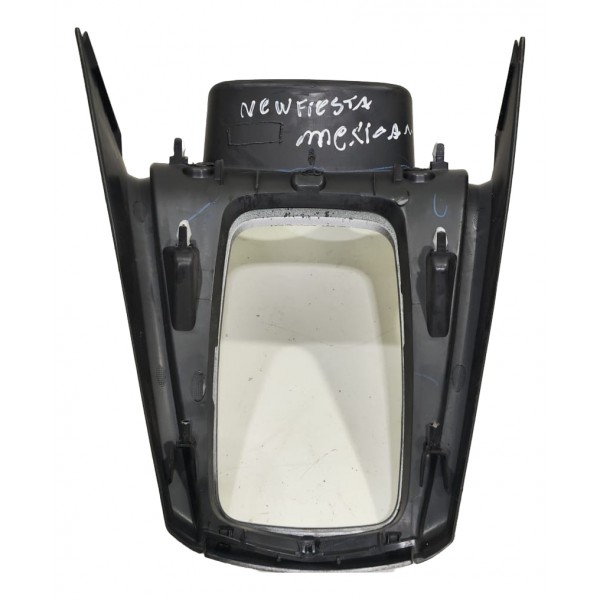 Moldura Comando Ar Console New Fiesta Mexicano 2014/2019 Prata / Preto