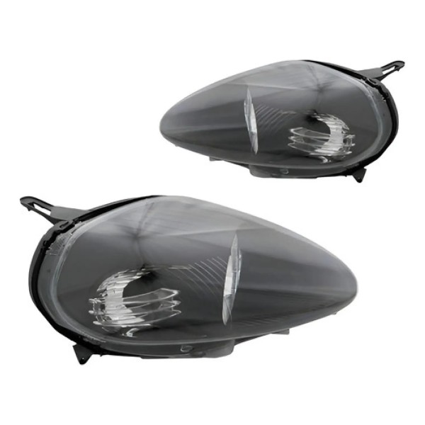 Jogo Farol Punto 07/12 Elétrico Máscara Negra Soquete Oval