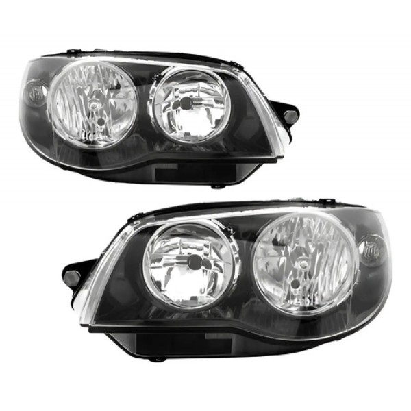 Par Farol Mascara Negra Palio Economy 04 A 2013 Aro Cromado