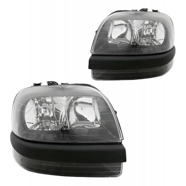 Par Farol Para Fiat Doblo 2002 A 2009 Fumê Com Auxiliar