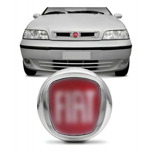 Emblema Grade Radiador Palio Siena 2000 A 2003 Vermelho