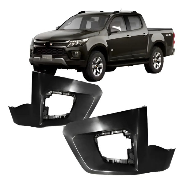 Par Grade Lateral Parachoque Dianteiro S10 2021 A 2024 Preto