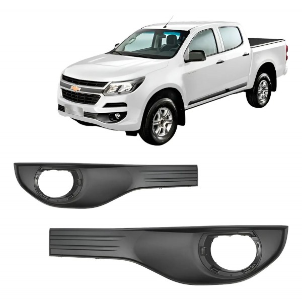 Par Grade Milha Parachoque Dianteiro C/ Furo S10 2017 A 2019 Preto