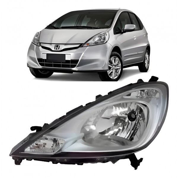 Farol Mascara Cromada Fit 2013 2014 Foco Simples Esquerdo/motorista